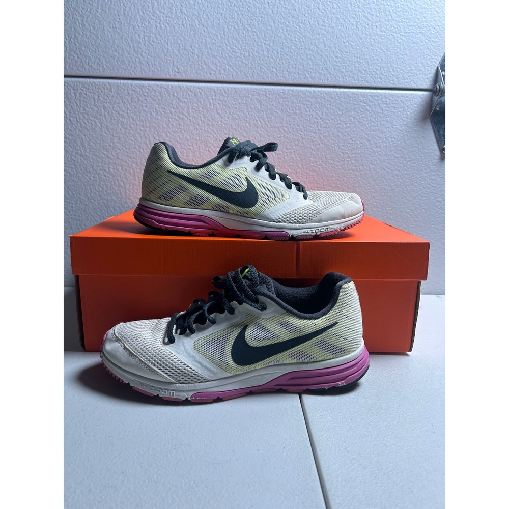 Nike Zoom Structure 17 White Pink Volt Womens 8  #2983